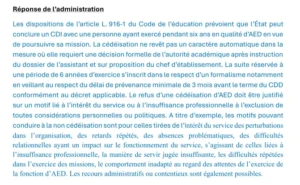 réponse voeu CSA AED